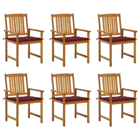 Garden chairs and cushions, 6 units, solid acacia wood. by , Garden chairs - Ref: Foro24-3078160, Price: 438,70 €, Discount: %