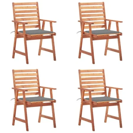 Sillas comedor de jardín y cojines 4 uds madera maciza acacia de , Sillas de jardín - Ref: Foro24-3078321, Precio: 329,30 €, ...