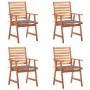 Sillas comedor de jardín y cojines 4 uds madera maciza acacia de , Sillas de jardín - Ref: Foro24-3078321, Precio: 329,30 €, ...