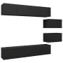 6-piece black engineered wood living room TV furniture set by , TV Furniture - Ref: Foro24-3078831, Price: 257,45 €, Discount: %
