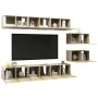 Wohnzimmer-TV-Möbelset, 8-teilig, aus Eichenholz in Sonoma-Eiche-Optik. von , TV-Möbel - Ref: Foro24-3079042, Preis: 243,94 €...