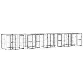 Outdoor steel dog kennel with a 24.2 m² roof by , Dog kennels and fences - Ref: Foro24-3082257, Price: 1,00 €, Discount: %
