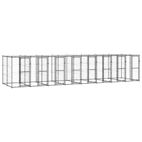 Außengehege aus Stahl mit einem Dach von 19,36 m². von , Hundehütten und Zäune - Ref: Foro24-3082255, Preis: 1,00 €, Rabatt: %
