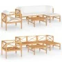Gartenmöbel-Set, 6-teilig, aus Teakholz und cremefarbenen Kissen. von , Gartensets - Ref: Foro24-3087200, Preis: 740,16 €, Ra...