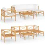 Set de muebles de jardín 6 pzas madera de teca y cojines crema de , Conjuntos de jardín - Ref: Foro24-3087200, Precio: 740,16...