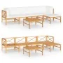 6-piece garden furniture set made of teak wood with cream cushions by , Garden sets - Ref: Foro24-3087202, Price: 658,82 €, D...