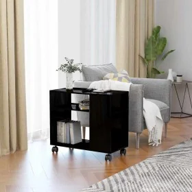 Side table made of glossy black plywood, measuring 70x35x55 cm. by , Side tables - Ref: Foro24-802127, Price: 45,41 €, Discou...
