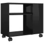 Side table made of glossy black plywood, measuring 70x35x55 cm. by , Side tables - Ref: Foro24-802127, Price: 45,41 €, Discou...