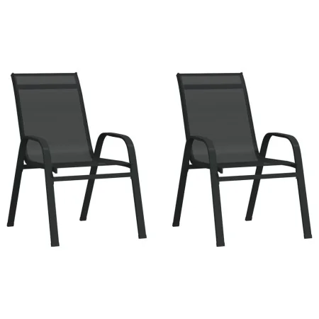 Stapelbare Gartenstühle, 2 Stück, Textilene Schwarz von , Gartenstühle - Ref: Foro24-318777, Preis: 87,07 €, Rabatt: %