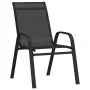 Sillas de jardín apilables 2 unidades textilene negro de , Sillas de jardín - Ref: Foro24-318777, Precio: 103,38 €, Descuento: %