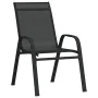 Stackable garden chairs, 2 units, black textilene by , Garden chairs - Ref: Foro24-318777, Price: 103,39 €, Discount: %