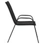 Stackable garden chairs, 2 units, black textilene by , Garden chairs - Ref: Foro24-318777, Price: 103,39 €, Discount: %
