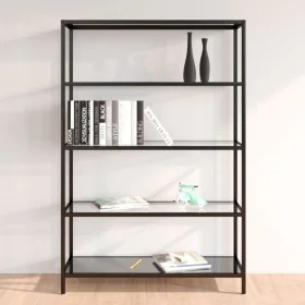 Regal aus gehärtetem transparentem Glas und Schwarz 100x36x168 cm von , Bücherregale und Regale - Ref: Foro24-331638, Preis: ...