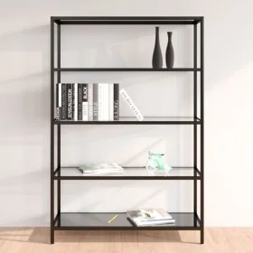 Tempered glass and black transparent shelf 100x36x168 cm by , Bookcases and shelves - Ref: Foro24-331638, Price: 142,22 €, Di...