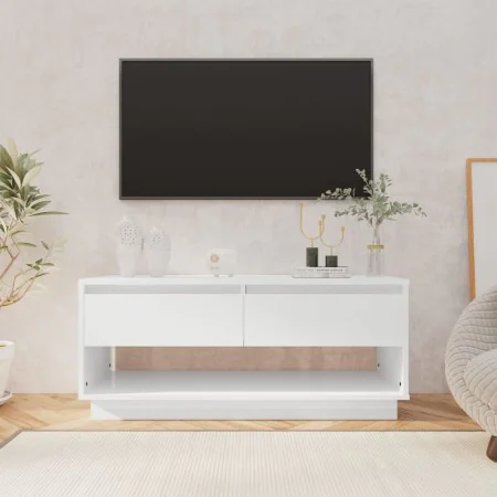 TV stand made of glossy white plywood 102x41x44 cm by , TV Furniture - Ref: Foro24-809491, Price: 72,60 €, Discount: %