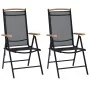 Faltbare Gartenstühle, 2 Stück, Aluminium und schwarzes Textilene von , Gartenstühle - Ref: Foro24-41732, Preis: 165,00 €, Ra...