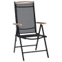 Folding garden chairs 2 units aluminum and black textilene by , Garden chairs - Ref: Foro24-41732, Price: 162,33 €, Discount: %