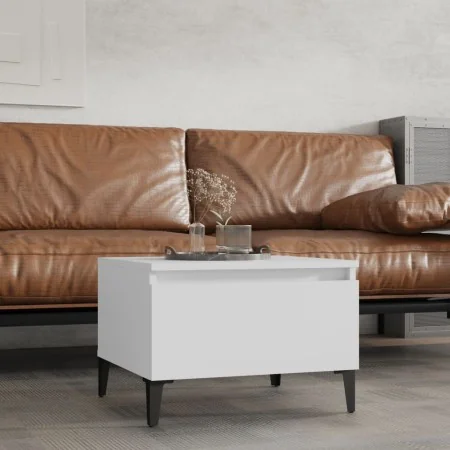 Mesa auxiliar de madera contrachapada blanco 50x46x35 cm de , Mesas auxiliares - Ref: Foro24-819516, Precio: 28,71 €, Descuen...
