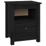 Mesita de noche madera maciza de pino negra 40x35x49 cm de , Mesitas de noche - Ref: Foro24-813717, Precio: 49,85 €, Descuent...