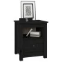 Mesita de noche madera maciza de pino negra 40x35x49 cm de , Mesitas de noche - Ref: Foro24-813717, Precio: 49,85 €, Descuent...