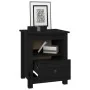 Mesita de noche madera maciza de pino negra 40x35x49 cm de , Mesitas de noche - Ref: Foro24-813717, Precio: 49,85 €, Descuent...