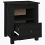 Mesita de noche madera maciza de pino negra 40x35x49 cm de , Mesitas de noche - Ref: Foro24-813717, Precio: 49,85 €, Descuent...