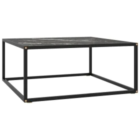 Black coffee table with black marble glass 80x80x35 cm by , Coffee table - Ref: Foro24-322878, Price: 80,54 €, Discount: %