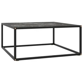 Schwarzer Couchtisch mit schwarzer Marmor-Glasplatte 80x80x35 cm. von , Couchtisch - Ref: Foro24-322878, Preis: 80,54 €, Raba...