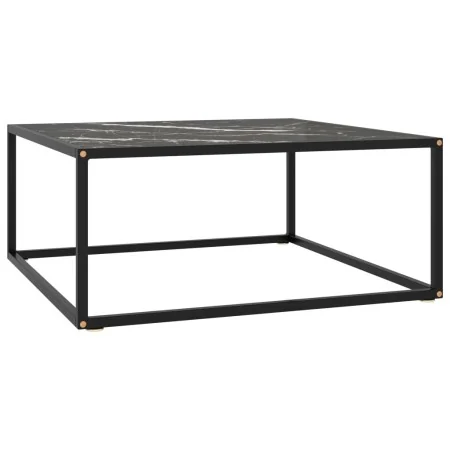 Schwarzer Couchtisch mit schwarzer Marmor-Glasplatte 80x80x35 cm. von , Couchtisch - Ref: Foro24-322878, Preis: 80,54 €, Raba...