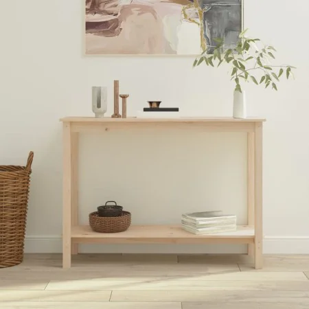 Solid pine wood console table 110x40x80 cm by , Side tables - Ref: Foro24-822282, Price: 82,46 €, Discount: %