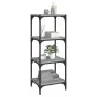 Plywood and gray Sonoma steel shelf 40x33x100 cm by , Bookcases and shelves - Ref: Foro24-819315, Price: 56,41 €, Discount: %