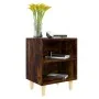 Bedside table with solid smoked oak wood legs, 40x30x50 cm by , Nightstands - Ref: Foro24-813098, Price: 30,27 €, Discount: %