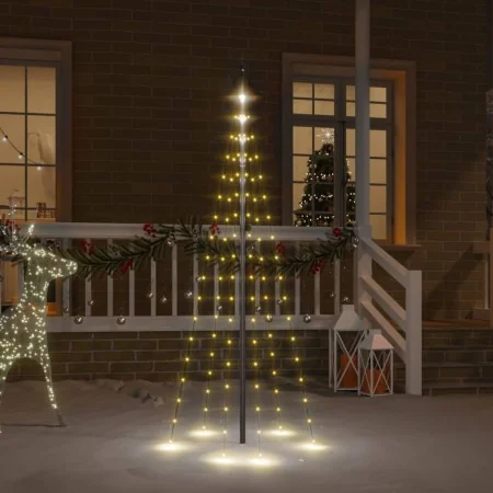 Weihnachtsbaum auf Fahnenmast 108 warmweiße LED 180cm von , Weihnachtsbeleuchtung - Ref: Foro24-343518, Preis: 15,58 €, Rabat...