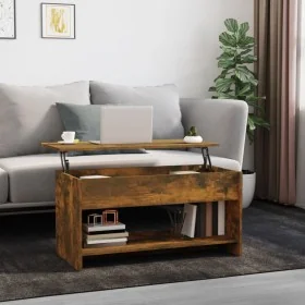 Engineered wood smoked oak coffee table 102x50x52.5cm by , Coffee table - Ref: Foro24-819290, Price: 77,21 €, Discount: %