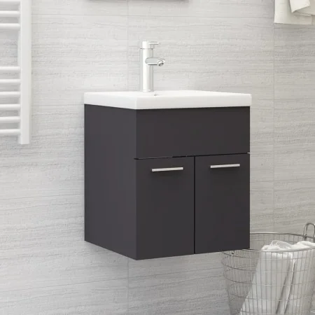 Waschbeckenunterschrank aus grauem Sperrholz, 41x38,5x46 cm. von , Badezimmermöbel - Ref: Foro24-804640, Preis: 34,56 €, Raba...