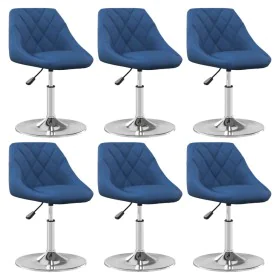 Drehstuhl für Esszimmer, 6 Stück, blauer Samt von , Essstühle - Ref: Foro24-3088773, Preis: 345,94 €, Rabatt: %