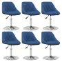 Silla de comedor giratoria 6 uds terciopelo azul de , Sillas de comedor - Ref: Foro24-3088773, Precio: 345,91 €, Descuento: %