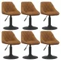 Drehstuhl für Esszimmer, 6 Stück, braunes Samtgewebe. von , Essstühle - Ref: Foro24-3088800, Preis: 339,93 €, Rabatt: %