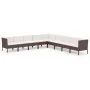 Gartenmöbel-Set, 9-teilig, mit braunen Kunststoff-Rattan-Kissen. von , Gartensets - Ref: Foro24-3094463, Preis: 770,59 €, Rab...