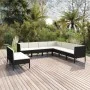 9-teiliges Gartenmöbel-Set mit schwarzen Polstern aus synthetischem Rattan. von , Gartensets - Ref: Foro24-3094468, Preis: 75...