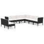 9-piece garden furniture set with black synthetic rattan cushions by , Garden sets - Ref: Foro24-3094468, Price: 754,93 €, Di...