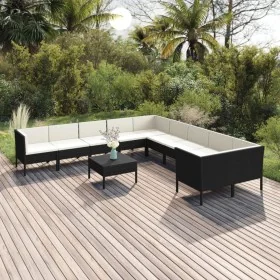 Garden furniture set 11 pieces with black synthetic rattan cushions by , Garden sets - Ref: Foro24-3094496, Price: 902,67 €, ...
