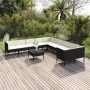 Set de muebles de jardín 11 pzas cojines ratán sintético negro de , Conjuntos de jardín - Ref: Foro24-3094496, Precio: 976,82...