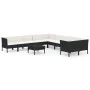 Set de muebles de jardín 11 pzas cojines ratán sintético negro de , Conjuntos de jardín - Ref: Foro24-3094496, Precio: 976,82...