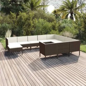 Garden furniture set 11 pieces and brown synthetic rattan cushions by , Garden sets - Ref: Foro24-3094507, Price: 906,01 €, D...