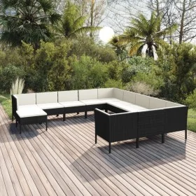 Garden furniture set 12 pieces with black synthetic rattan cushions by , Garden sets - Ref: Foro24-3094524, Price: 958,20 €, ...