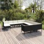 12-teiliges Gartenmöbel-Set mit schwarzen Polstern aus synthetischem Rattan. von , Gartensets - Ref: Foro24-3094524, Preis: 9...