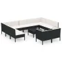 12-teiliges Gartenmöbel-Set mit schwarzen Polstern aus synthetischem Rattan. von , Gartensets - Ref: Foro24-3094620, Preis: 9...