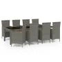 9-piece garden dining set with gray synthetic rattan cushions by , Garden sets - Ref: Foro24-3094939, Price: 850,90 €, Discou...