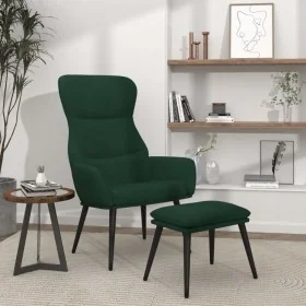 Sillón de relax con reposapiés tela verde oscuro de , Sillones - Ref: Foro24-3097434, Precio: 118,18 €, Descuento: %